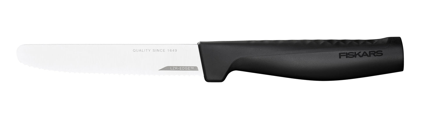 Fiskars Handle: Plastic with Softgrip; Blade: Japanese Stainless Steel Hard Edge Tomato Knife | 1054947