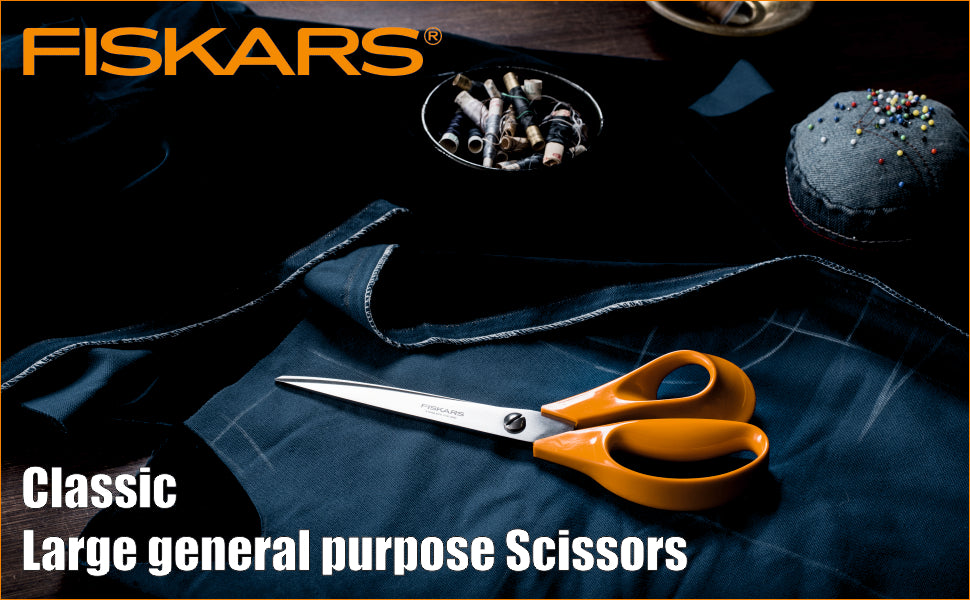 FISKARS Classic Scissors, Classic Large Universal Scissors, Swedish Sandvik steel, 25cm