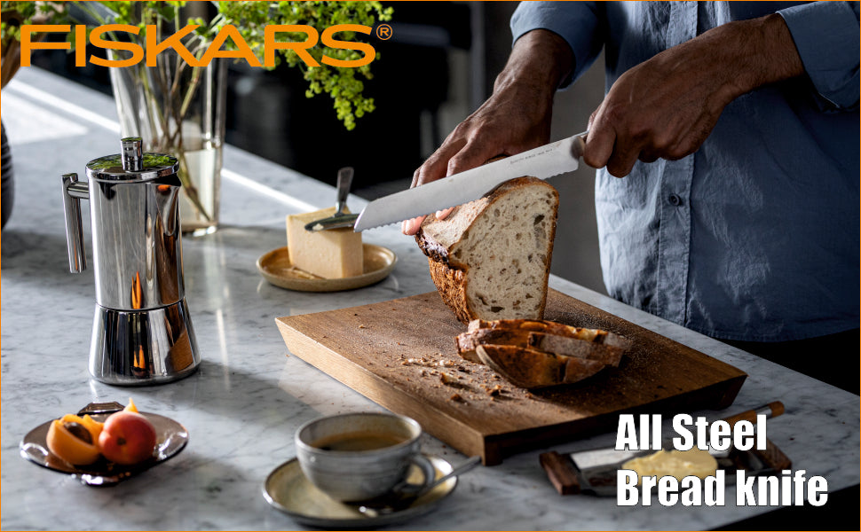 Fiskars Stainless Steel All Steel Bread Knife 22Cm | 1062883
