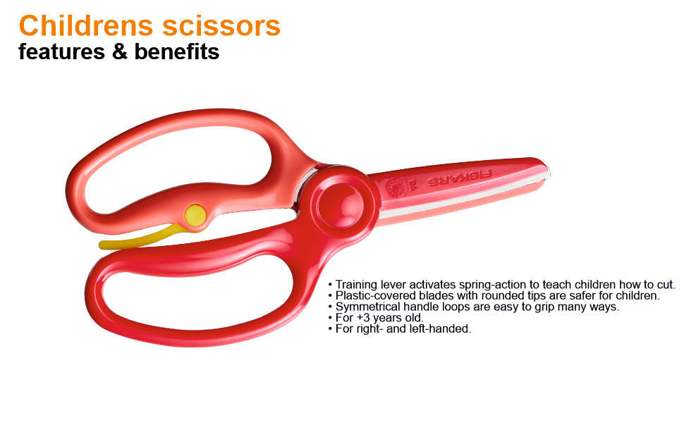 Fiskars Scissors, Plastic Training scissors, Red