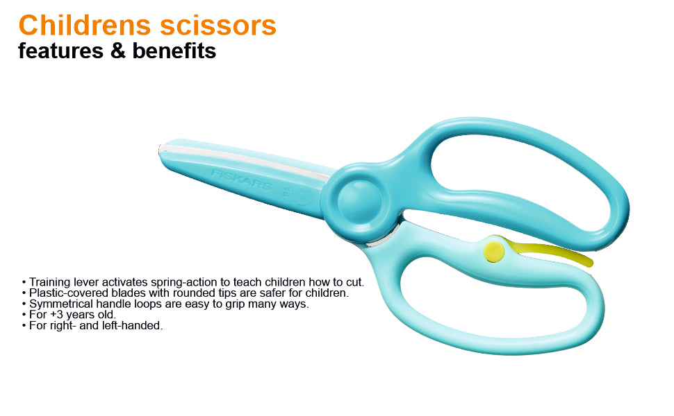 FISKARS Scissors, Plastic Training scissors, Teal