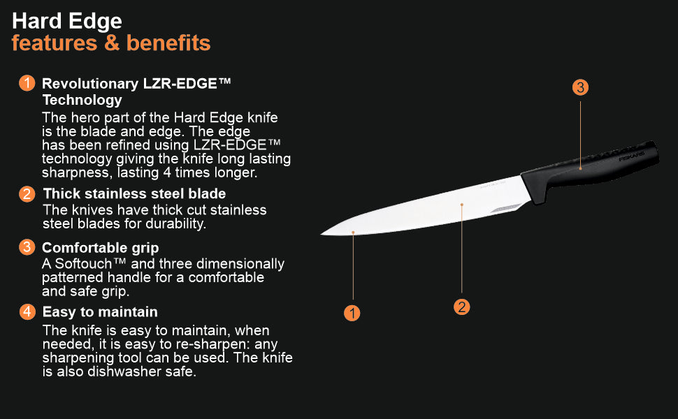 Fiskars Handle: Plastic with Softgrip ; Blade: Japanese Stainless Steel Hard Edge Carving Knife | 1051760