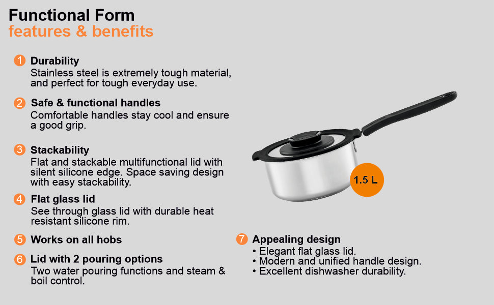 FISKARS Aluminium Ff Sauce Pan 1,5L | 1026576