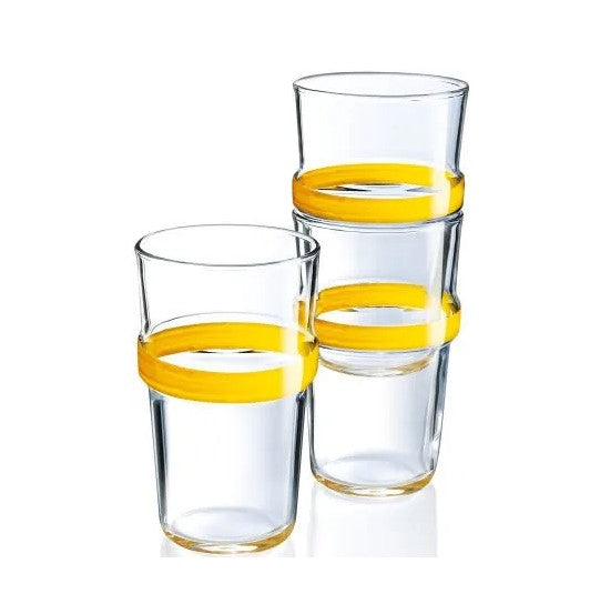 LUMINARC TEMPERED CADENCE JAUNE H/B TUMBLER 32 Set
