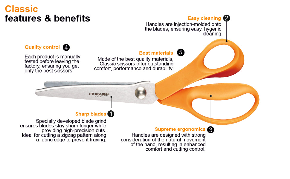 Fiskars Pinking Classic Scissors 23cm 1005130