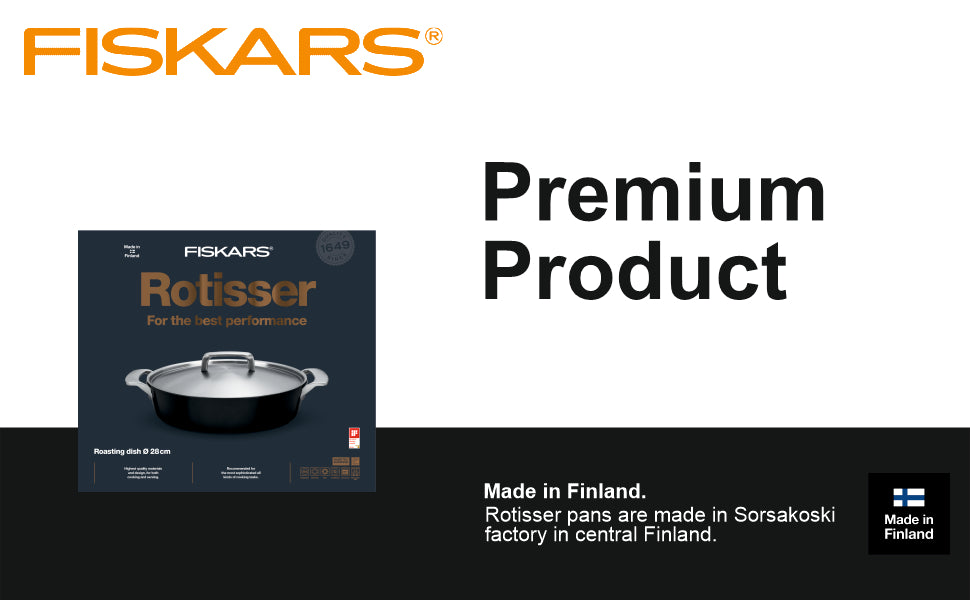 FISKARS Aluminium, Stainless Steel Lid Fiskars Rotisser Roast.D. 28Cm W/Lid | 1023753