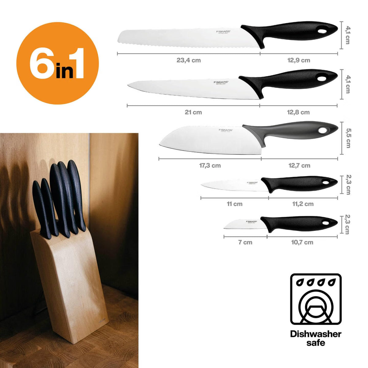 Fiskars Essential Knife Block Set