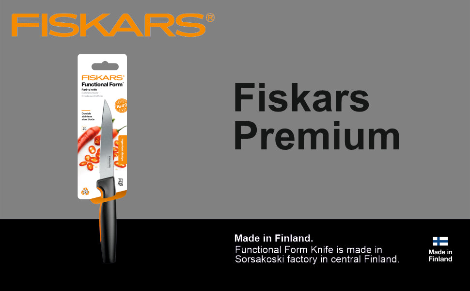 Fiskars Handle: Plastic with Softgrip; Blade: Japanese Stainless Steel Ff Paring Knife | 1057542