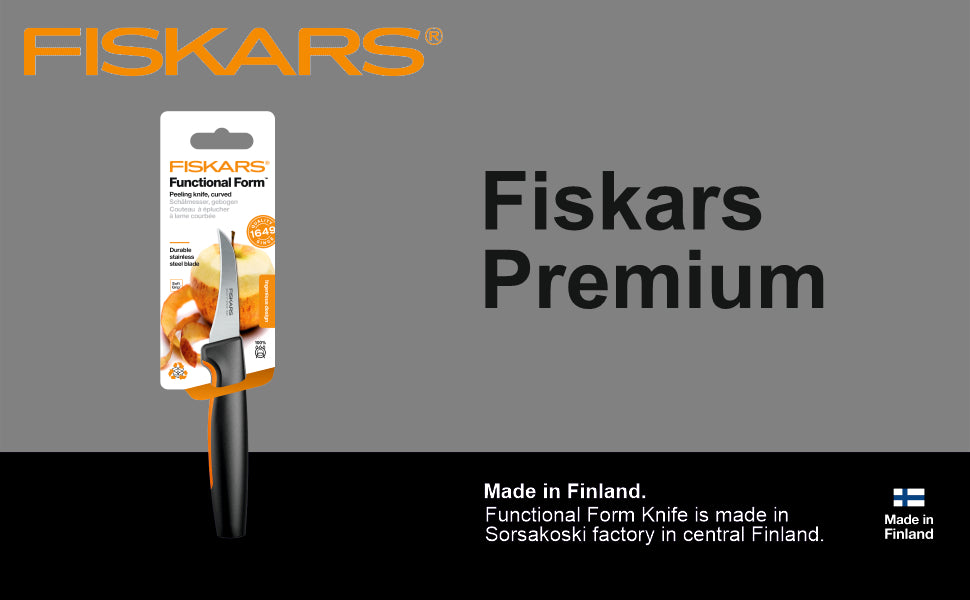 Fiskars Handle: Plastic with Softgrip; Blade: Japanese Stainless Steel Ff Peeling Knife Curved Blade | 1057545