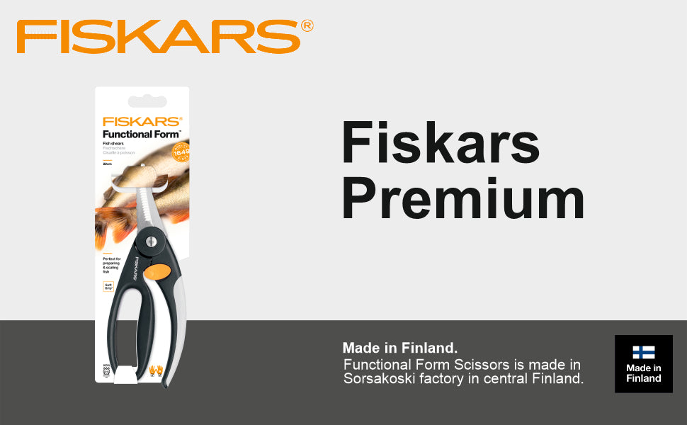 FISKARS Handle: Plastic With Softgrip; Blade: Japanese Stainless Steel Ff Fish Shear 22Cm | 1003032