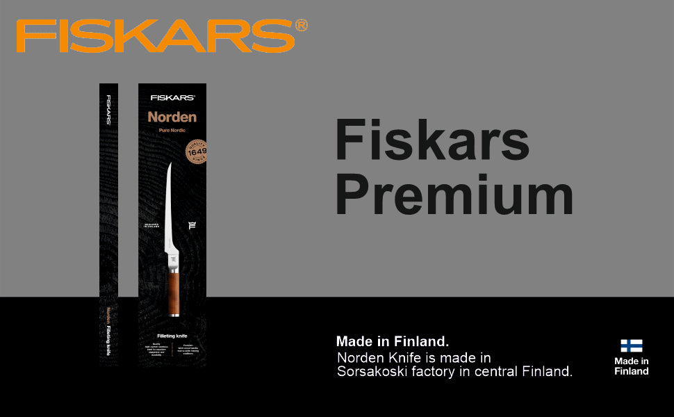 Fiskars Handle: Heat-Treated Birch; Blade: Stainless Steel Norden Filleting Knife | 1026423