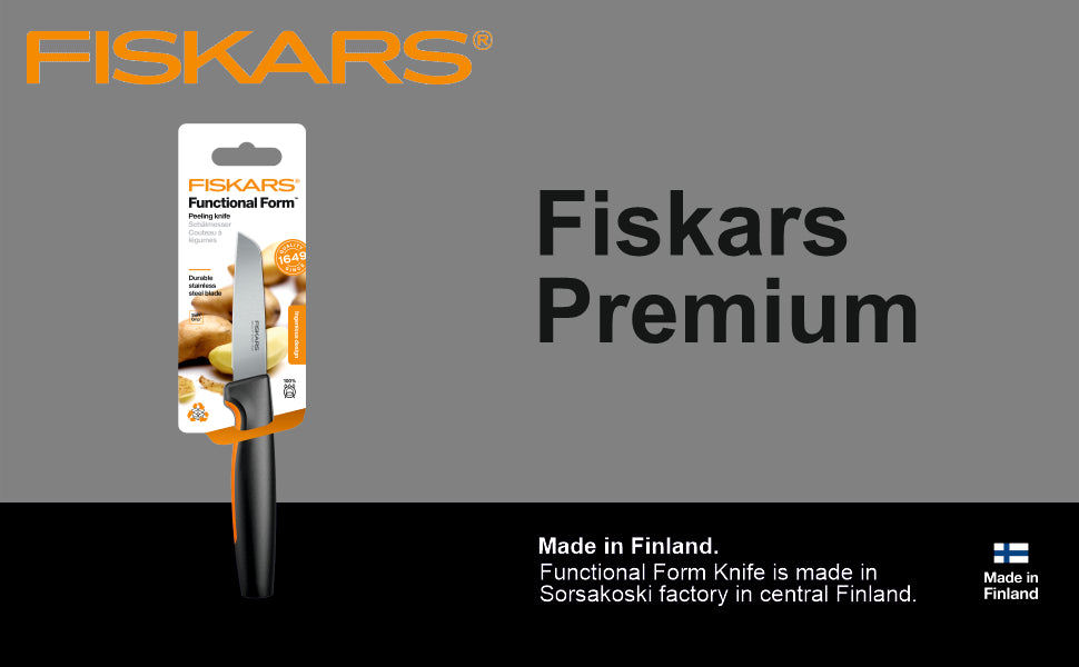 Fiskars Handle: Plastic with Softgrip; Blade: Japanese Stainless Steel Ff Peeling Knife Straight Blade | 1057544