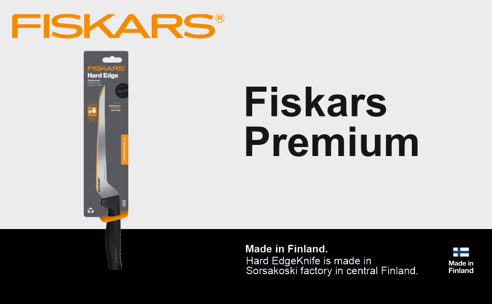 Fiskars Handle: Plastic with Softgrip; Blade: Japanese Stainless Steel Hard Edge Filleting Knife | 1054946
