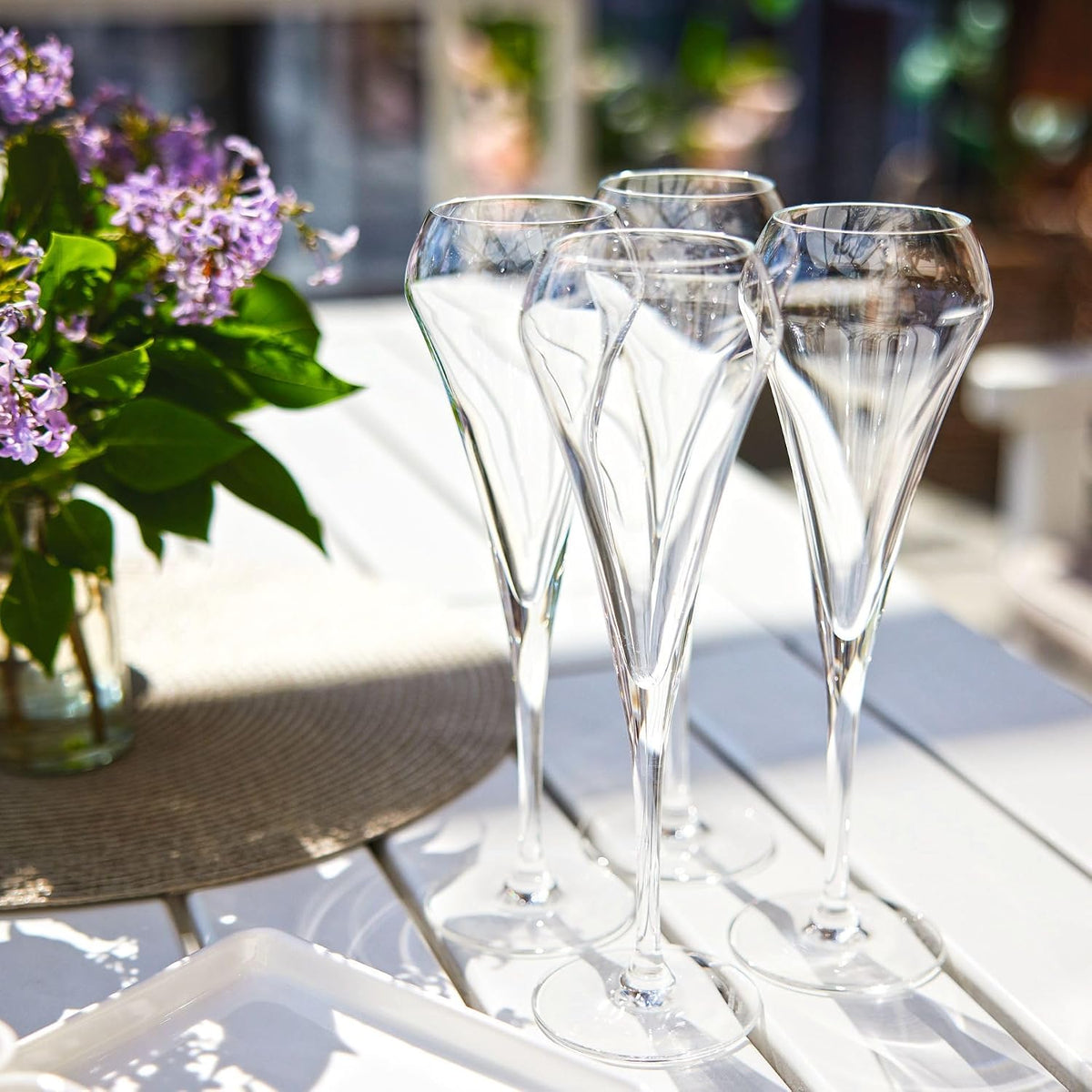 C & S EFFERVESCENT FLUTE 20 STEMMED GLASS