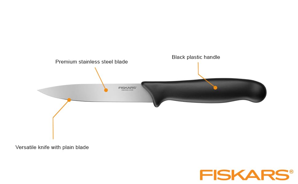 Fiskars Essential Paring Knife 10 cm | Stainless Steel | Table Display Ready