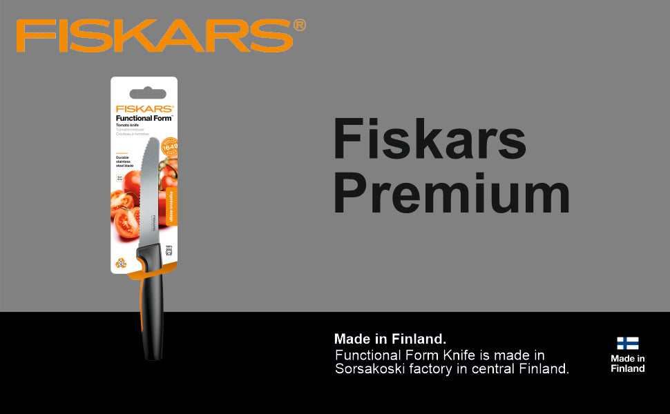 Fiskars Handle: Plastic with Softgrip; Blade: Japanese Stainless Steel Ff Tomato Knife | 1057543