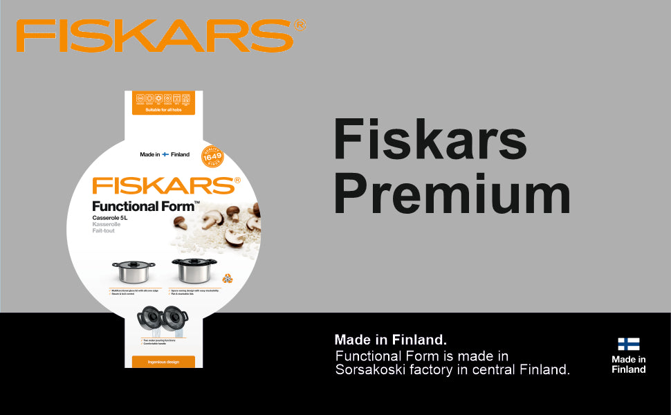 FISKARS Stainless Steel Ff Casserole 5,0L | 1026578