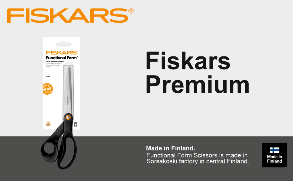 FISKARS Ff universal scissors, Swedish sandvik steel, Black, Large, 25cm