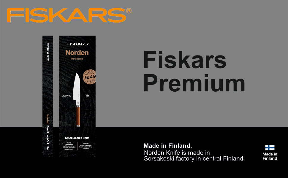 Fiskars Handle: Heat-Treated Birch; Blade: Stainless Steel Norden Small Cooks Knife | 1026420