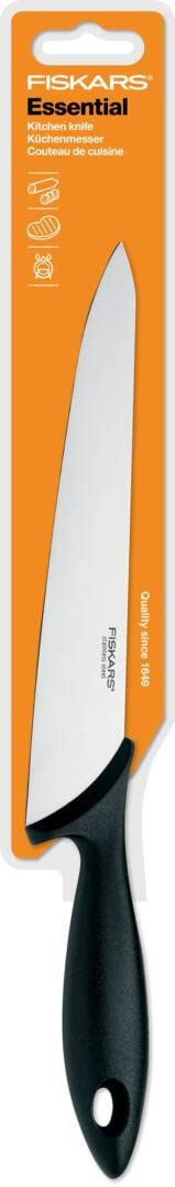 Fiskars Essential Chef Knife 21 cm | Japanese Steel | Soft Grip | Designed in Finland