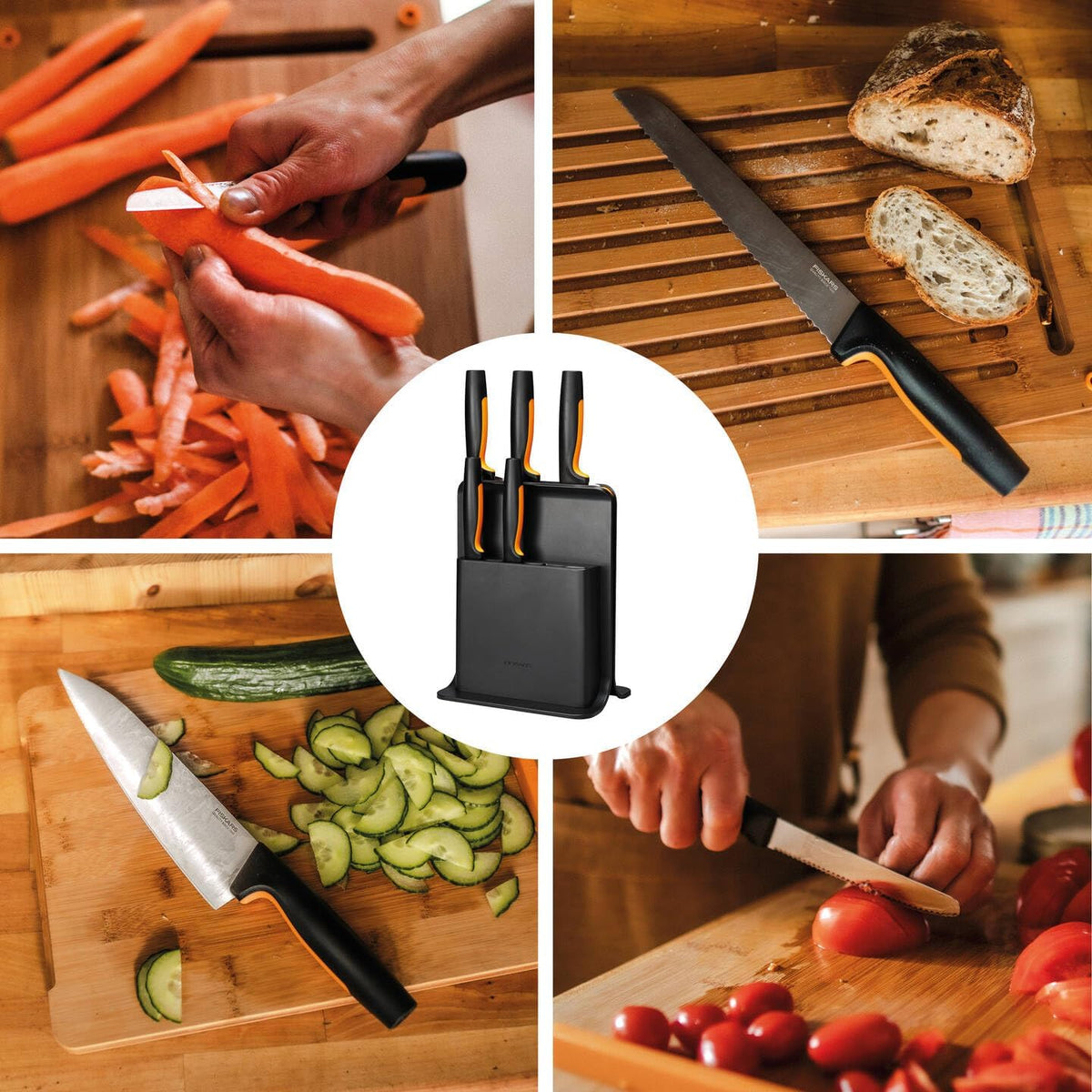 1057554 Fiskars FF Knife block plastic 5 knives