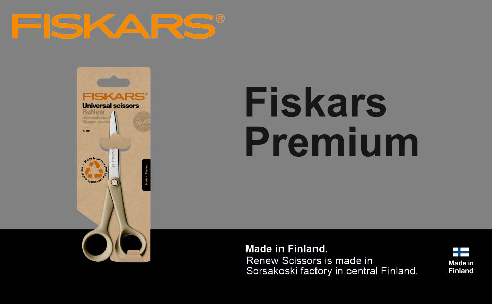 FISKARS Renew scissors, Renew Universal scissors, Stainless steel, Small, 17cm