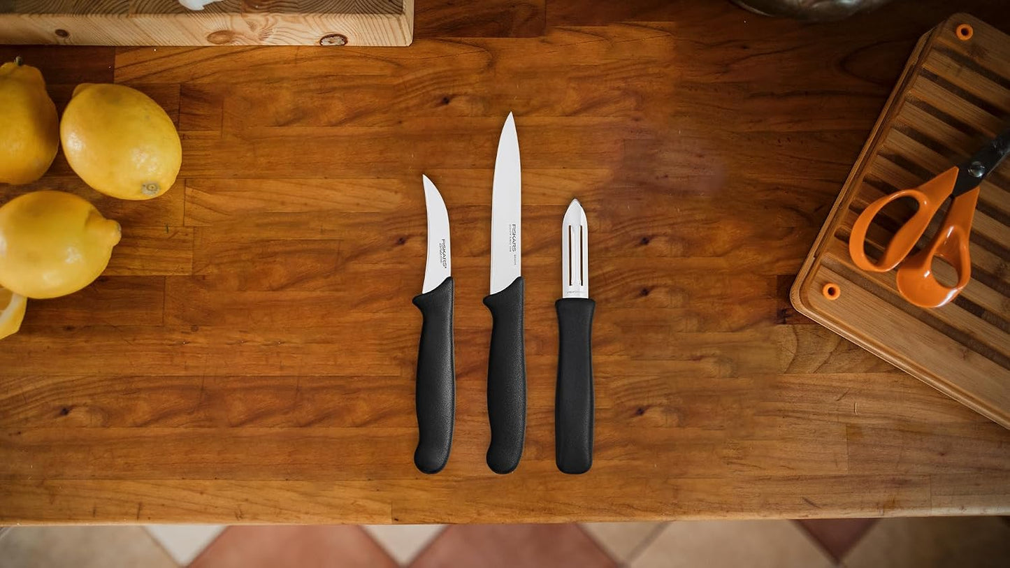 Fiskars Essential Peeling Knife Set of 3 | Japanese Stainless Steel