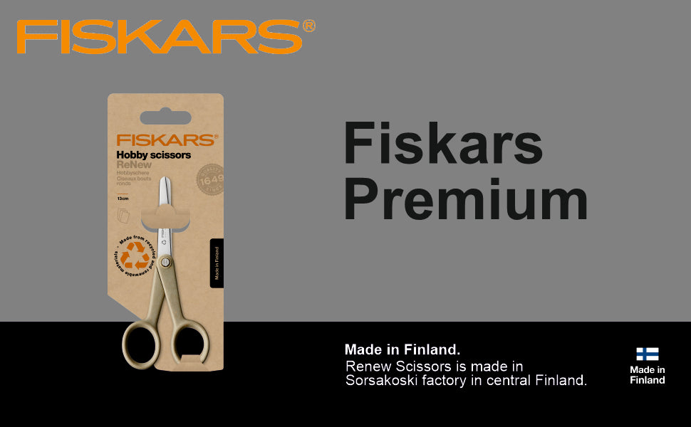 FISKARS Renew scissors, Renew Hobby scissors, Stainless steel, 13cm