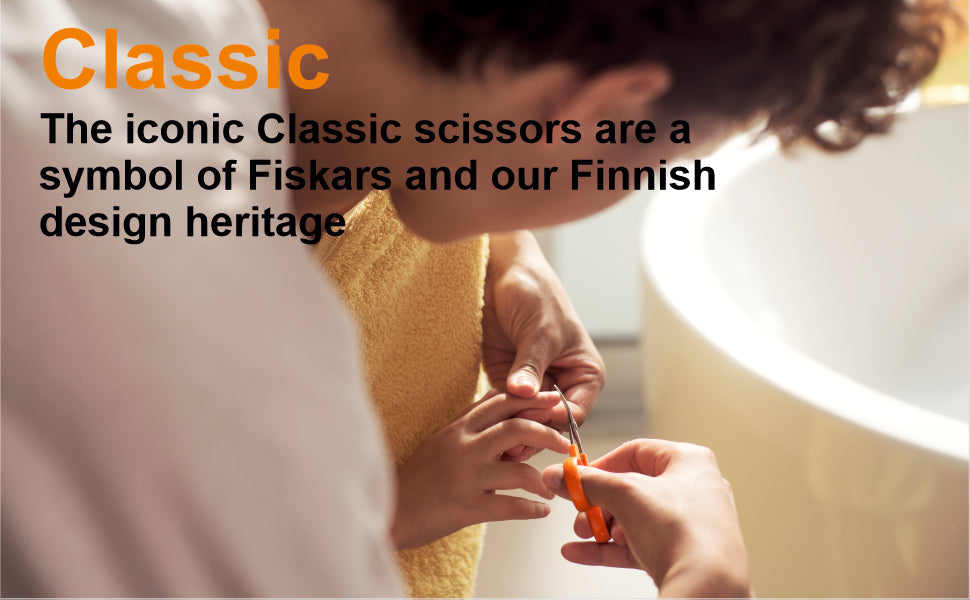 FISKARS Classic scissors, Classic Curve Manicure scissors, Swedish sandvik steel, 10cm