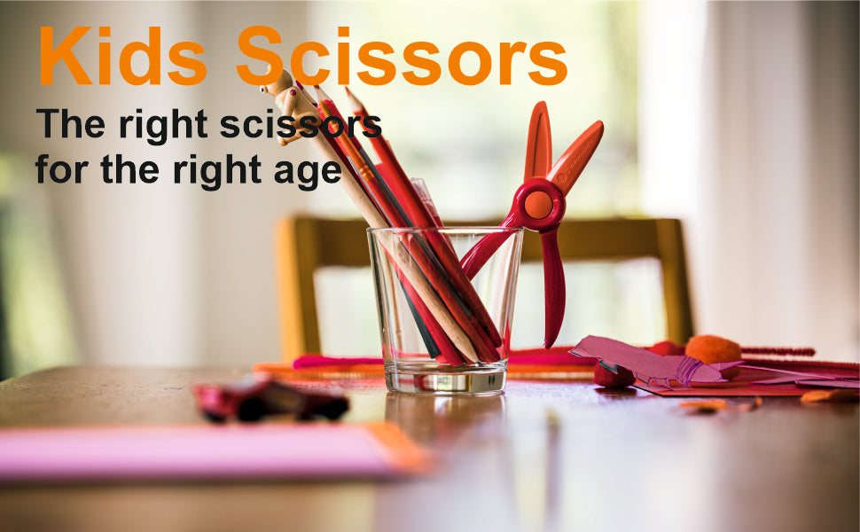 Fiskras Kids Scissors, Plastic starters scissors, Red