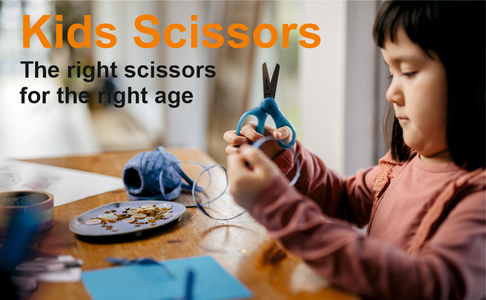 FISKARS Kids Scissors, Stainless steel, Glitter scissors, Blue, 13cm
