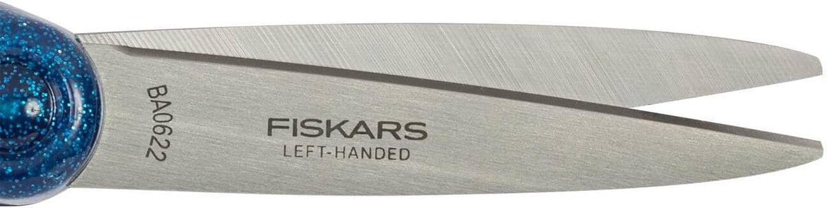 Fiskars School Scissors, Glitter Blue, Stainless Steel, 18 cm