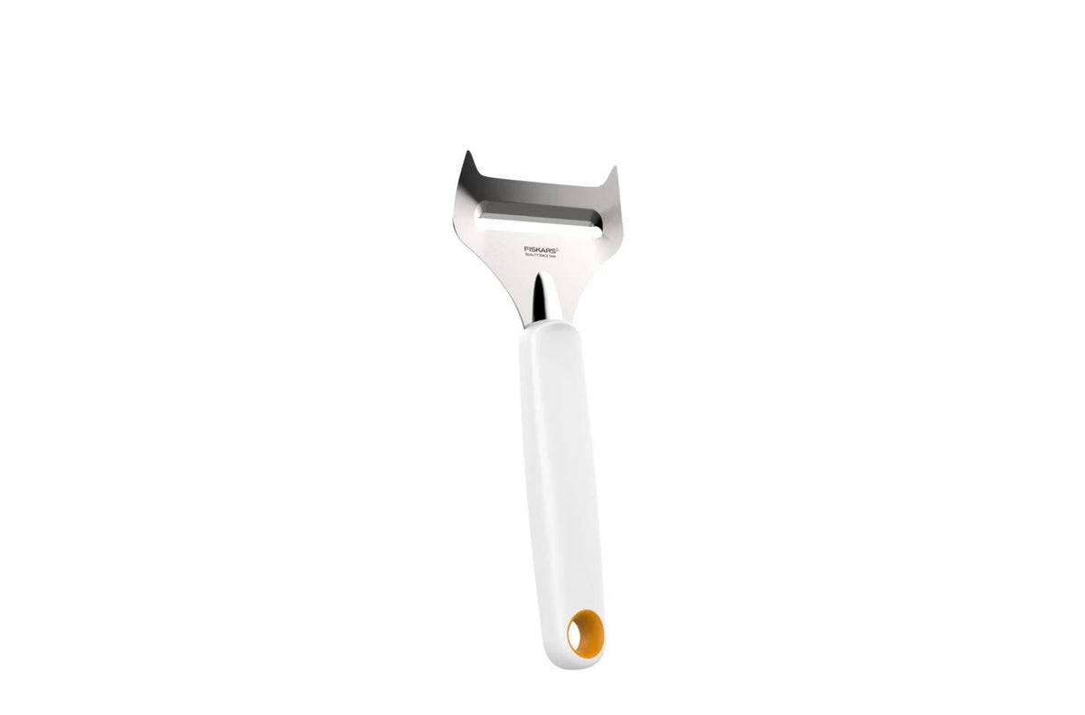 Fiskars Cheese Slicer for Soft Cheese, Stainless Steel/Synthetic Material, Cutting Width: 6 cm, Functional Form, White, 1016128