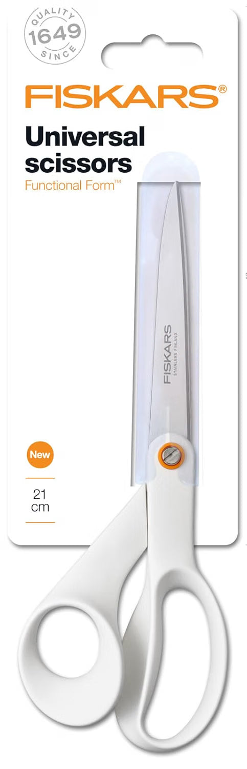 FISKARS Ff universal scissors, Swedish sandvik steel, White 21cm