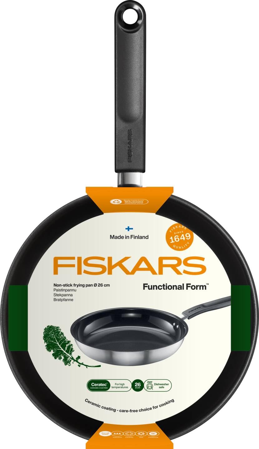 Fiskars Functional Form Non-Stick Frying Pan 26 cm | All Cookers | Recycled Steel | 1072311