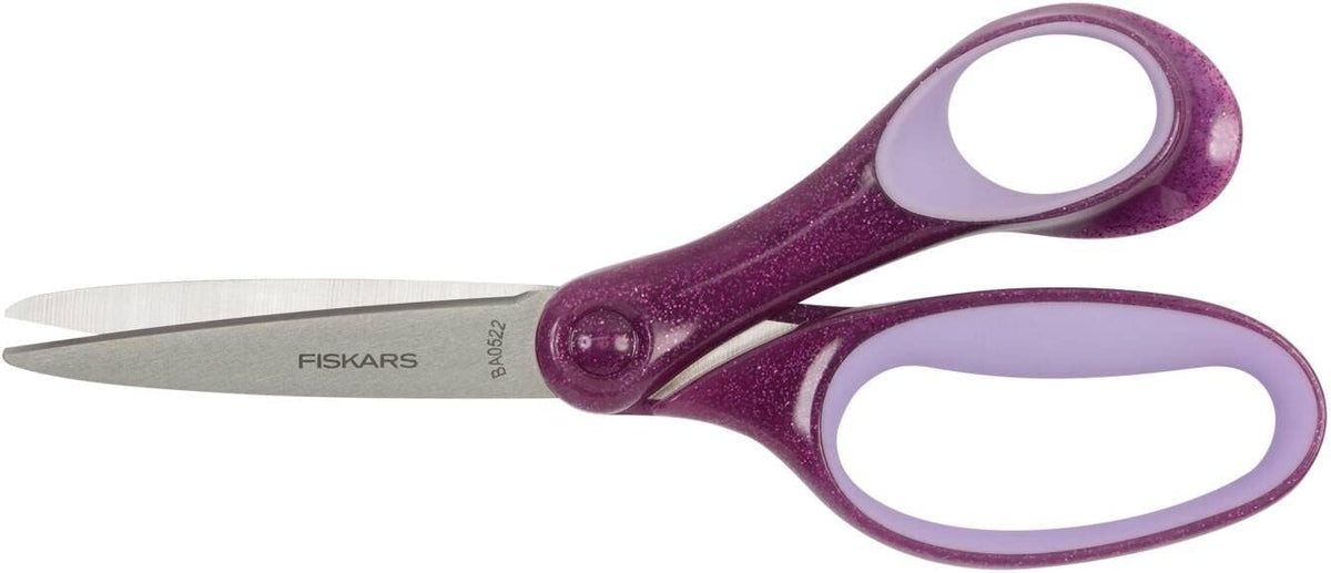 Fiskars School Scissors 18 cm | Glitter Purple | Stainless Steel | Made in Finland