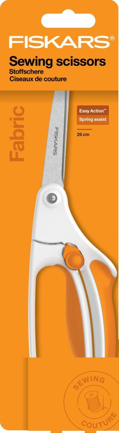 Fiskars EasyAction Sewing Scissors, Stainless Steel, Bent Handle
