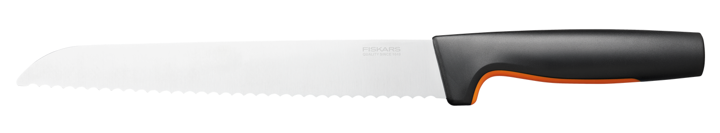 Fiskars FF Knife, FF Bread Knife, Japenese Stainless Steel, Made with Plastic Softgrip Handle, 23cm