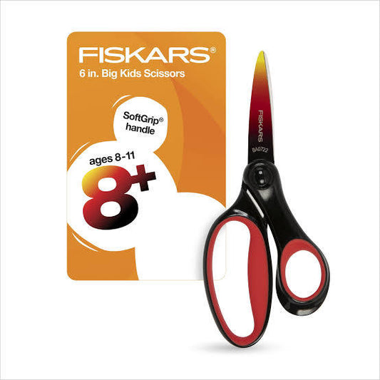 Fiskars Big Kids Scissors 15 cm | Ombre Black | Stainless Steel