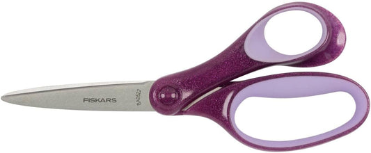 Fiskars School Scissors 18 cm | Glitter Purple | Stainless Steel | Made in Finland