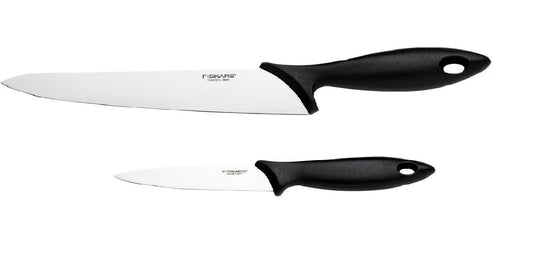 Fiskars Essential Knife Set, 21 and 11 cm, Japanese Stainless Steel Blades