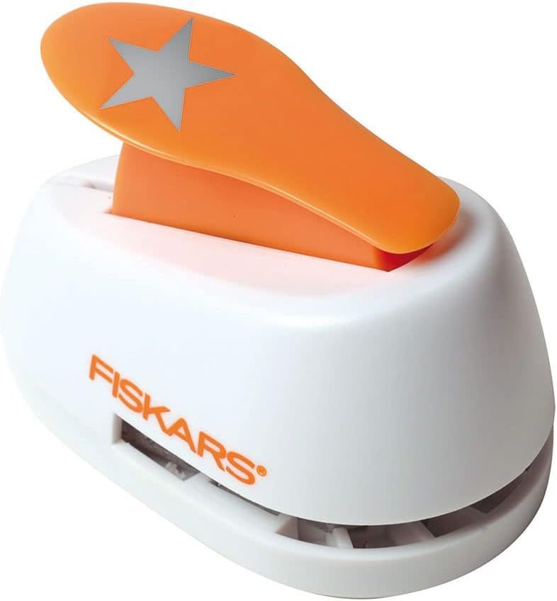 Fiskars 5441 Lever Punch | Medium Star Shape | Craft Paper Punch