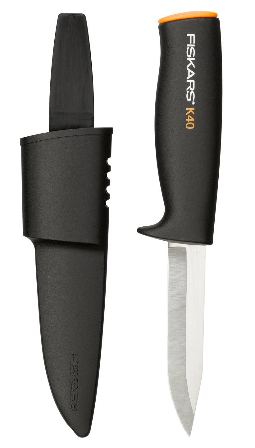 FISKARS K40 Utility Knife, Lightweight Plastic Design, Stainless Steel Blade, 9.8 cm