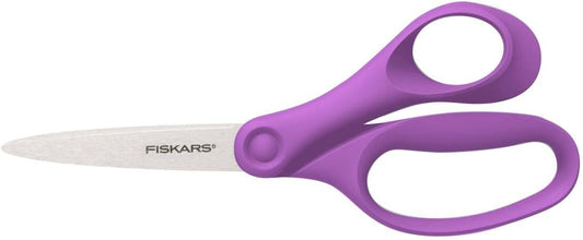 Fiskars School Scissors 18 cm | Purple | Stainless Steel | Made in Finland