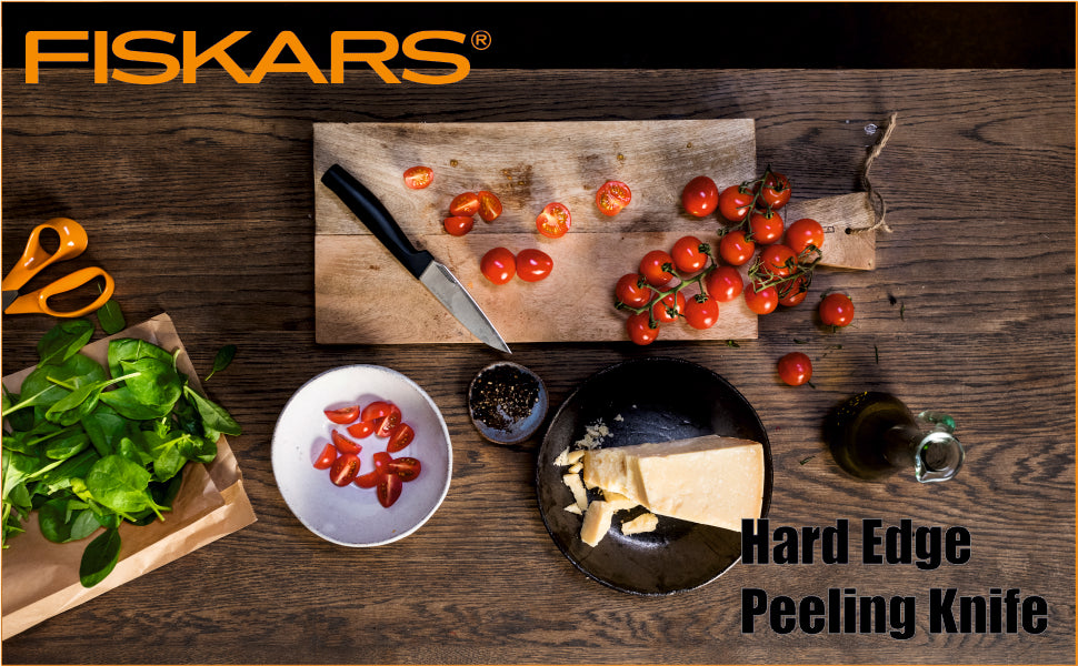 Fiskars Handle: Plastic with Softgrip ; Blade: Japanese Stainless Steel Hard Edge Peeling Knife | 1051777