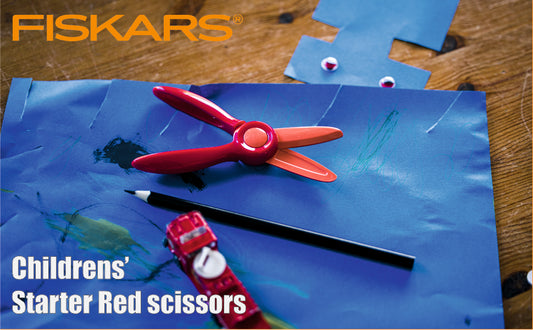 Fiskras Kids Scissors, Plastic starters scissors, Red