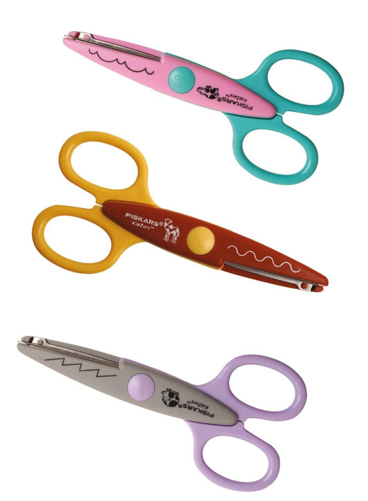 Fiskars Kidzors Paper Edgers | Zoo Animals | Set of 3 | Multicoloured