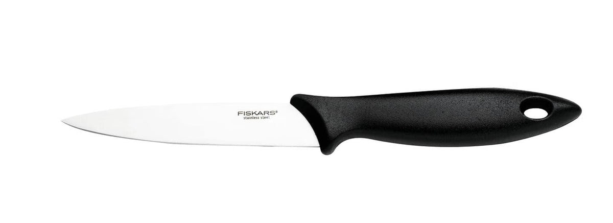 Fiskars Essential Medium-Sized Kitchen Knife, Paring Knife for Peeling and Cutting Fruits & Vegetables  Handy and Efficient 11cm
