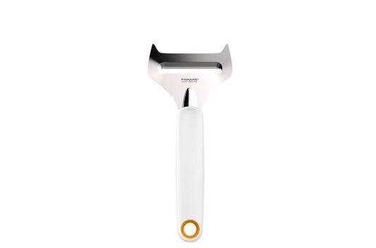 Fiskars Cheese Slicer for Soft Cheese, Stainless Steel/Synthetic Material, Cutting Width: 6 cm, Functional Form, White, 1016128