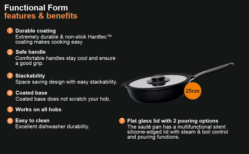 Fiskars Aluminium Ff Saut Pan 26Cm W/Lid | 1026575